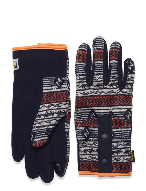 Se Elmer by Swany Gara - Elmer Pinted Fleece Glove-Navy/Orange Elmer By Swany Navy ved Booztlet