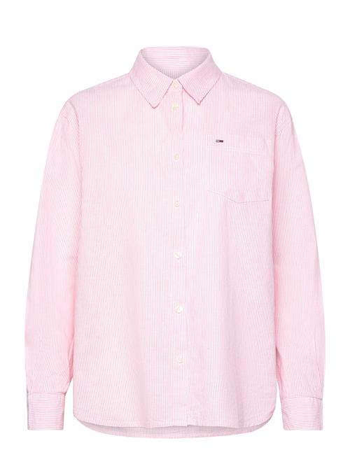 Tommy Jeans Tjw Boxy Stripe Linen Shirt Tommy Jeans Pink