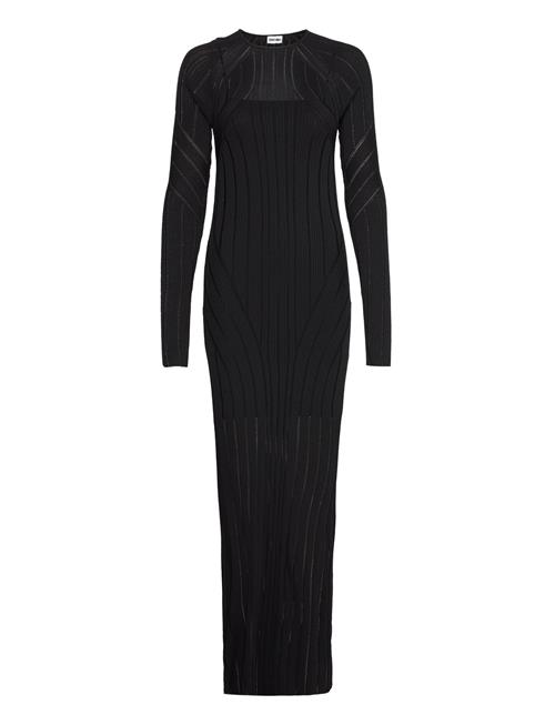 Calvin Klein Laddered Rib Maxi Knit Dress Calvin Klein Black