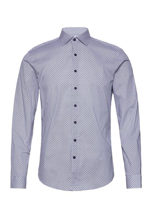 Lindbergh Aop Superflex Shirt L/S Lindbergh Blue