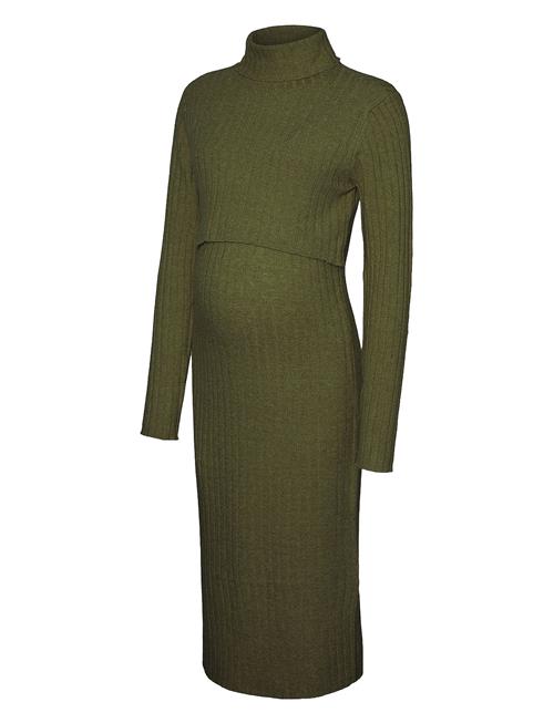 Mlsuniva June L/S Knit Midi Dress 2F Mamalicious Khaki