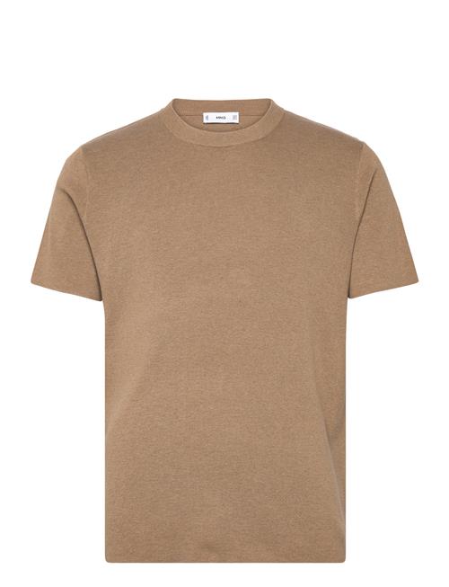 Knit Cotton T-Shirt Mango Brown