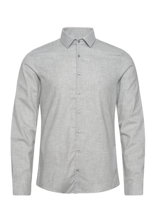 Calvin Klein Flannel Solid Slim Shirt Calvin Klein Grey