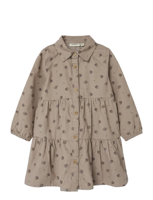 Lil'Atelier Nmfnola Floral Cord Dress 8260-Mu N Lil Lil'Atelier Brown