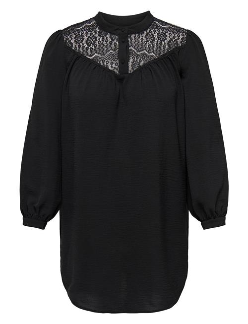 Carmette Life L/S Mix Lace Long Top Wvn ONLY Carmakoma Black