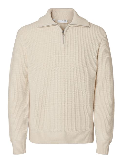 Selected Homme Slhland Ls Knit Half Zip Selected Homme Cream