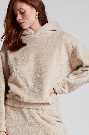 Hunkemöller Hættetrøje Fleece Snuggle Beige