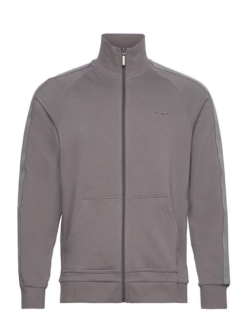 Se HUGO Tonal Logo Zip J HUGO Grey ved Booztlet