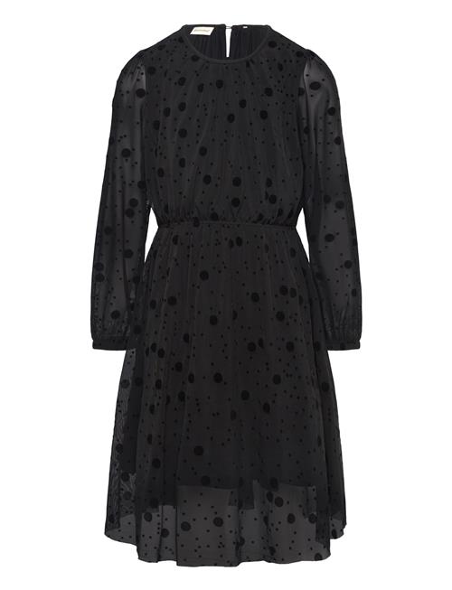 Dress Ls W. Flock Minymo Black