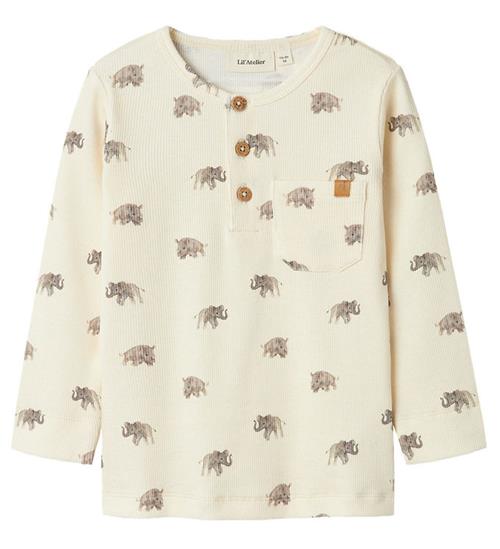 Lil Atelier Lil' Atelier Bluse - Rib - NmmGavo - Turtledove m. Print