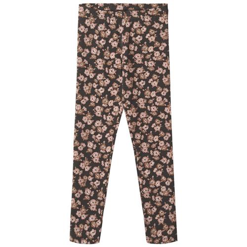 Wheat GOTS Jules Blomstrede Leggings Raven Anemones | Sort | 122 cm