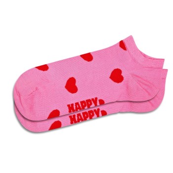 Happy socks Strømper Hearts Low Sock Rosa/Rød bomuld Str 36/40