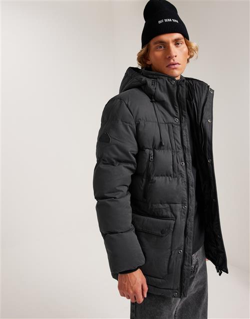 Superdry Mf Hooded Parka Vinterjakker Sort