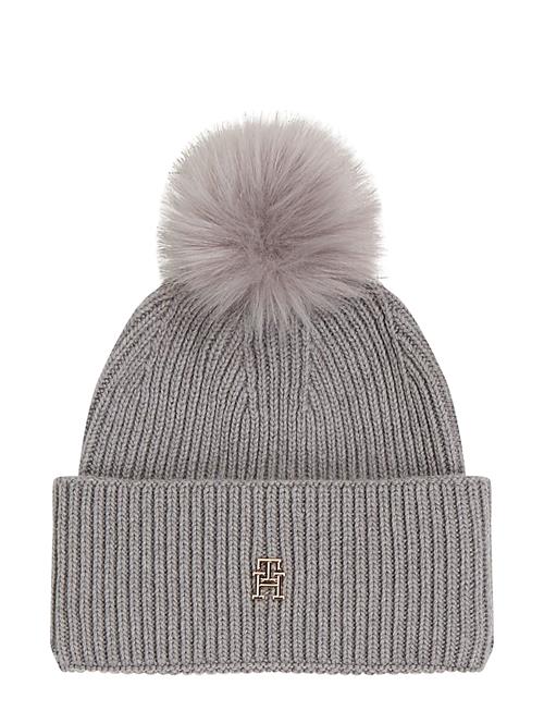 Tommy Hilfiger Elevated Chic Beanie W/Pompom Tommy Hilfiger Grey