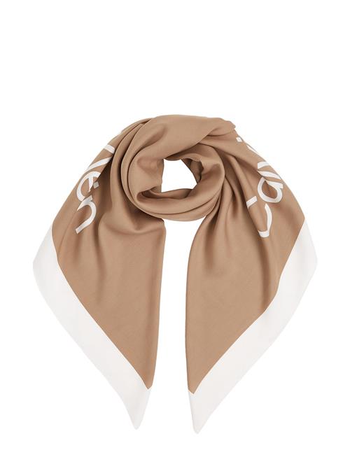 Calvin Klein Logo Wash Tencel Scarf 130X130 Calvin Klein Beige