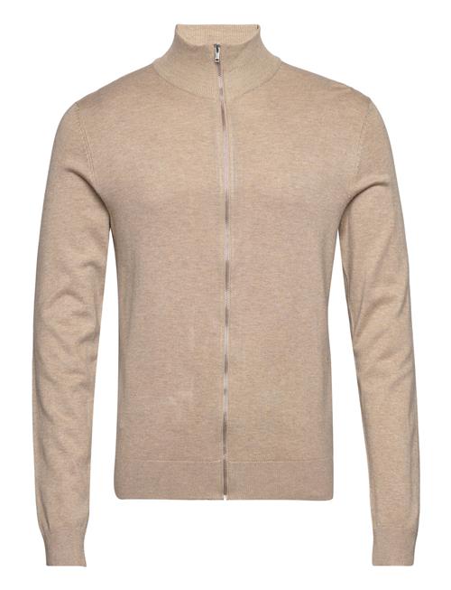 Lindbergh Melange Zip Cardigan Knit Lindbergh Beige