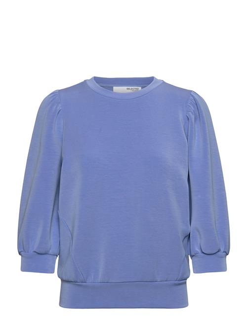 Slftenny 3/4 Sweat Top Selected Femme Blue