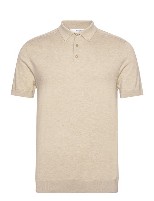 Selected Homme Slhberg Ss Knit Polo Noos Selected Homme Cream