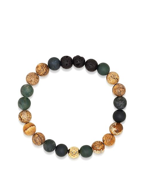 Nialaya Men's Wristband With Jasper, Lava St , Matte Aquatic Agate Nialaya Patterned