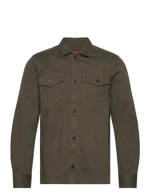 Superdry Merchant Herringb Overshirt Superdry Khaki