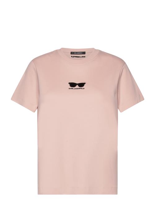 Embroidery Sunglasses T-Shirt Karl Lagerfeld Pink