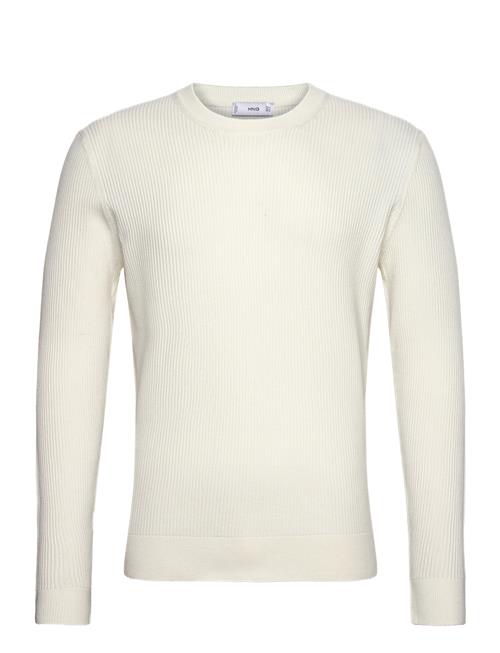 Mango Ribbed Cotton Knitted Sweater Mango White