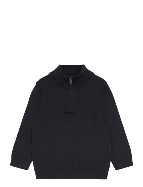 Mango Zip Neck Jumper Mango Navy