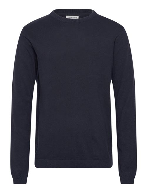 100 Recycle Knit Round Neck Lindbergh Navy