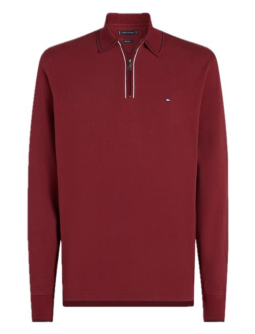 Tommy Hilfiger Ls Zip Rwb Detail Reg Polo Tommy Hilfiger Burgundy