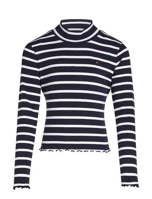 Mock Neck Rib Top Ls Tommy Hilfiger Navy