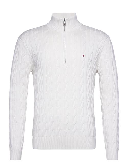 Classic Cotton Cable Zip Mock Tommy Hilfiger White