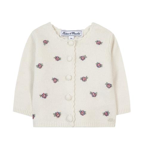 Tartine et Chocolat Uldcardigan med blomsterbroderi |  | 9 months