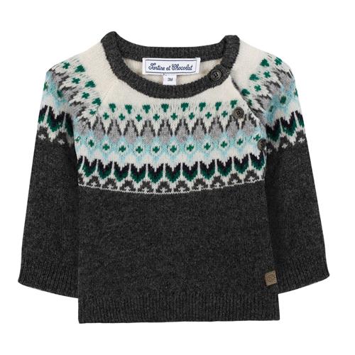 Tartine et Chocolat Uldstrikket sweater Heather antracitgrå | Grå | 1 years