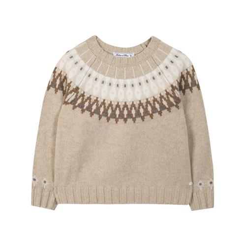 Tartine et Chocolat Uldstrikket sweater Heather Greige | Beige | 12 years