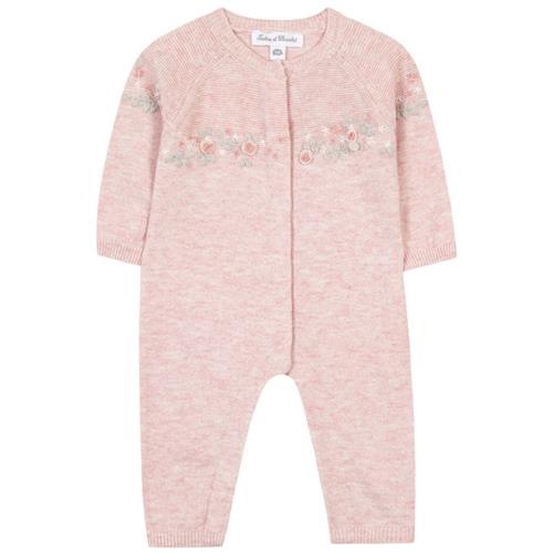 Tartine et Chocolat Onesie i uld Heather Pink | Lyserød | 9 months