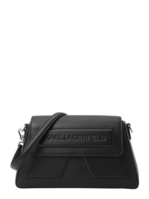 Karl Lagerfeld Skuldertaske 'Ikon'  sort / sølv