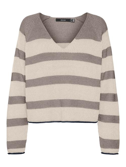 VERO MODA Pullover 'VMFABULOUS'  lysegrå / hvid