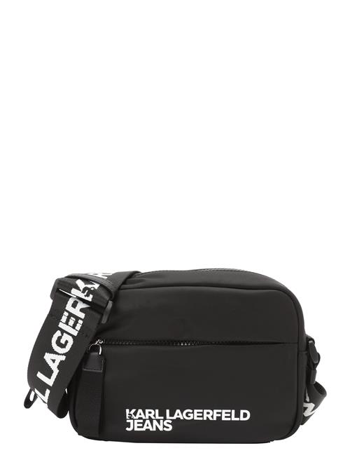 KARL LAGERFELD JEANS Skuldertaske 'ESSENTIAL'  sort / hvid