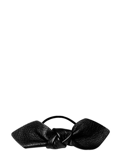 Leather Bow Big Hair Tie Corinne Black