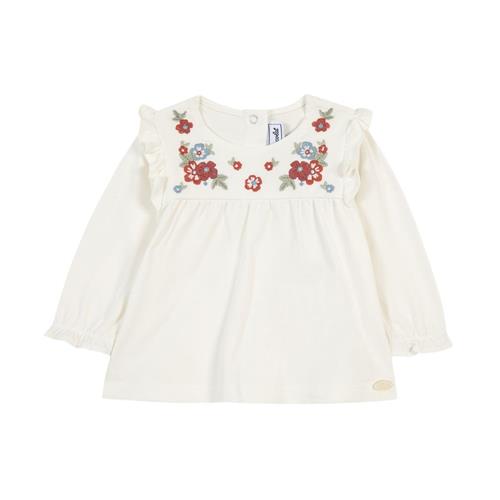 Tartine et Chocolat Cremefarvet bluse med blomsterbroderi |  | 1 years