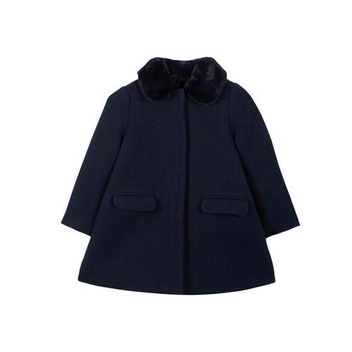 Se Tartine et Chocolat Frakke med imiteret pelskrave Navy | Marine blå | 6 years ved Babyshop