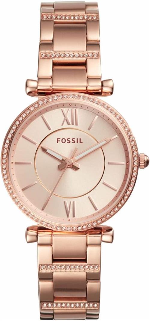 FOSSIL Analogt ur 'Carlie'  rosa guld / hvid