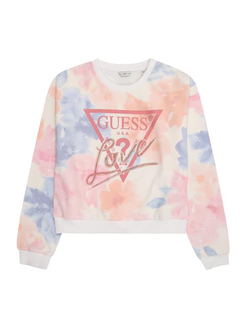 Se GUESS Sweatshirt  lyseblå / orange / lyserød / hvid ved About You