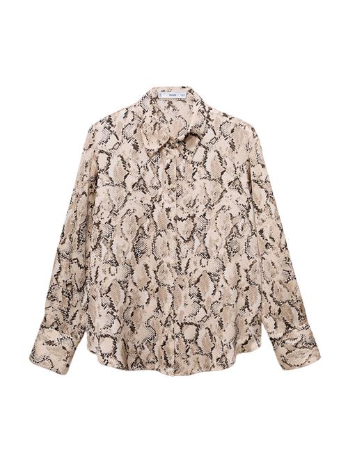 MANGO Bluse 'IDEALE'  beige / sand / mørkebeige / sort