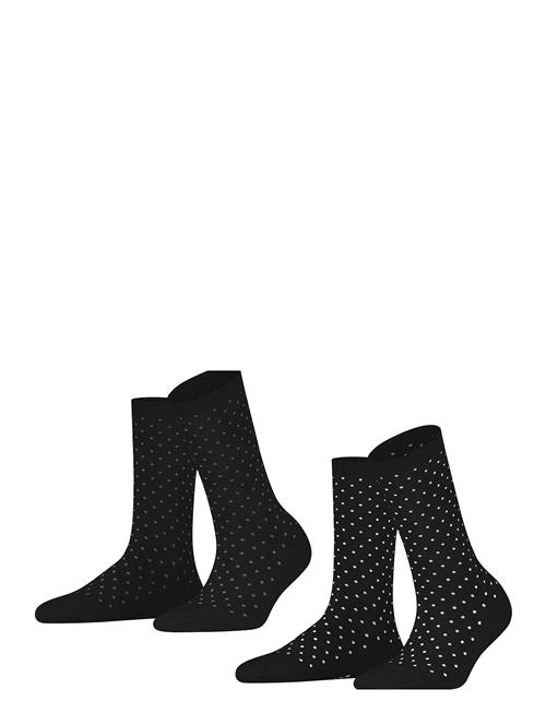 Fine Dot 2-Pack Sustainable With Pattern Esprit Socks Black