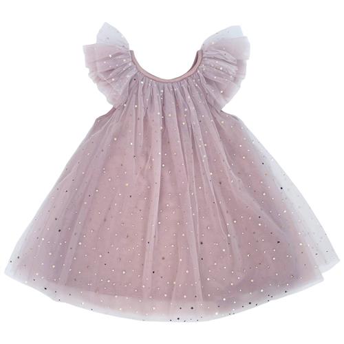 DOLLY by Le Petit Tom Fairy Stjernetryk Tylkjole Dusty Violet | Lilla | 0-1 years