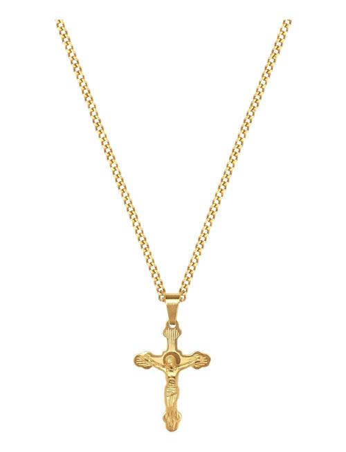 Men's Gold Necklace With Crucifix Pendant Nialaya Gold