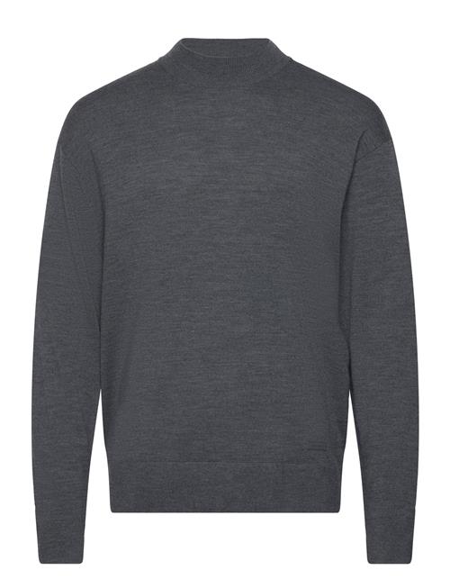 Calvin Klein Merino Mini Mock Neck Sweater Calvin Klein Grey