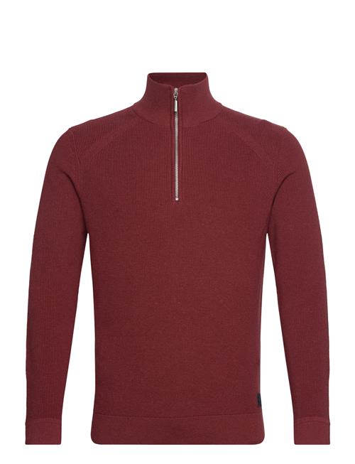 Structured Knit Troyer Tom Tailor Burgundy