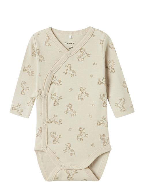 Nbnbody 2P Ls Wrap Rainy Day Zebra Noos Name It Beige